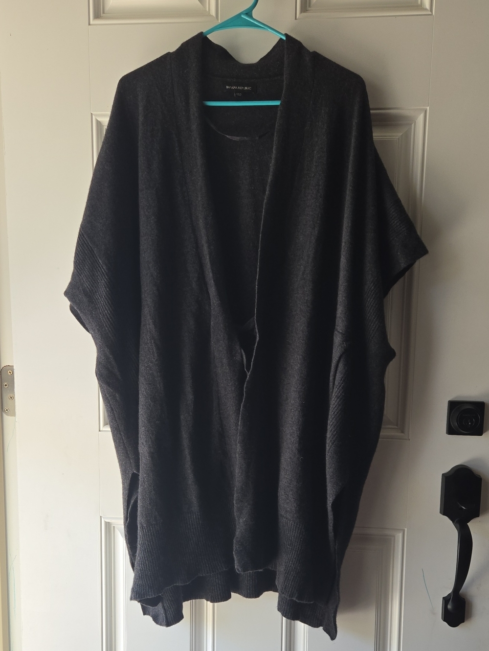 Banana Republic Merino Wool And Cashmere Blend Tie Front Cardigan Poncho
